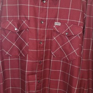 DIXXON Men's Burgundy Checkered Shirt